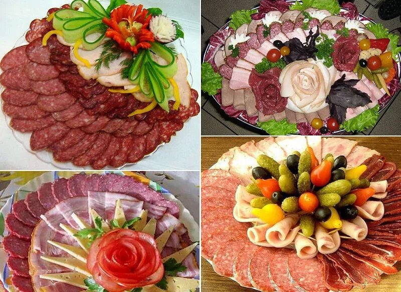 Мясная нарезка фото в домашних условиях Фуршет, Пищевой декор, Мясная нарезка