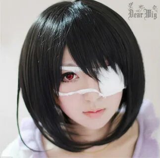 Another Mei Misaki Black Short Cosplay Wig + Free Gift.