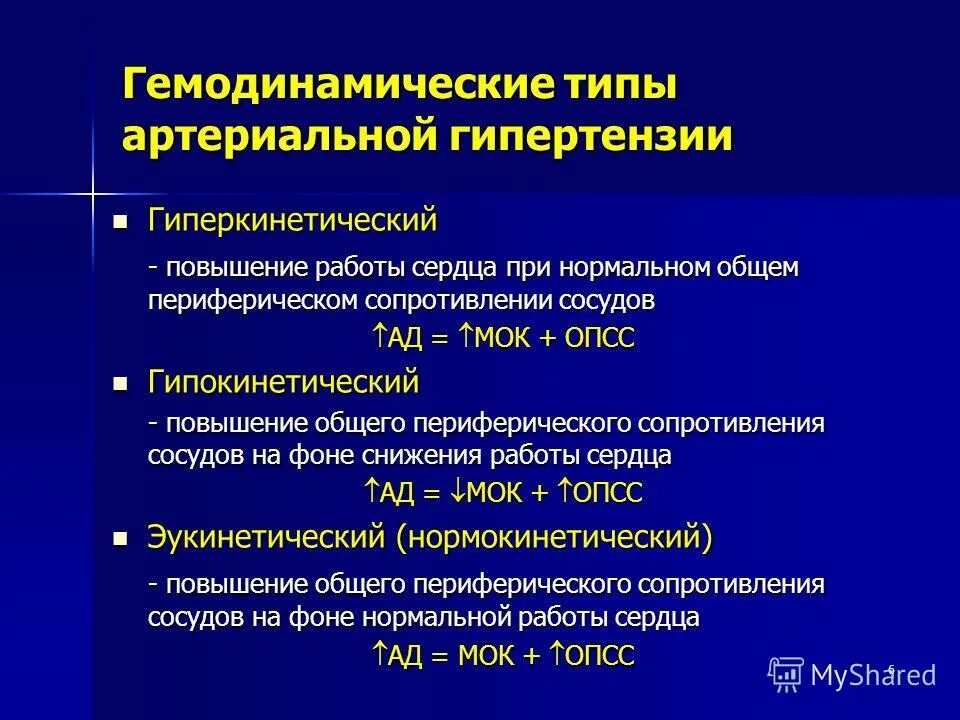 Типы артериальной гипертонии. Общее периферическое сопротивление сосудов. Повышение периферического сосудистого сопротивления. Повышение ОПСС при артериальной гипертензии. Гемодинамика пациента