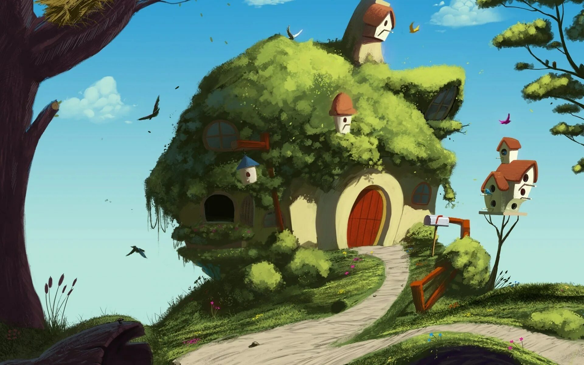 Сказки дом 2. Сказочный домик. мультяшные домики. домик из мультика. сказочный домик в лесу.