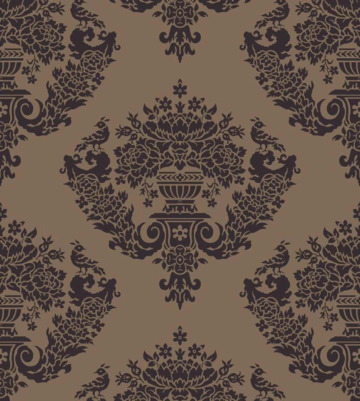 Cole & son, коллекция Archive Traditional. Эксклюзивные обои для стен. Обои коричневые с рисунком. Обои бежево коричневые. Коричневые обои купить