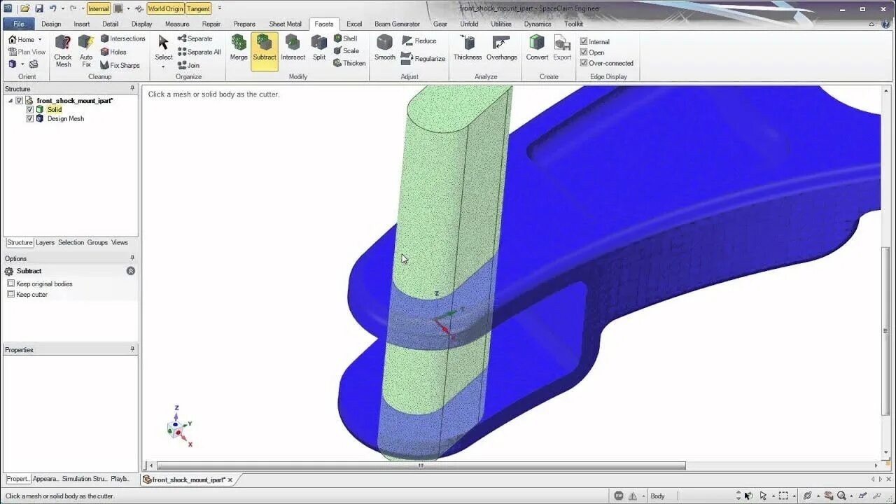 Как разрезать stl. Stl файл. поверхность в spaceclaim. solid272 ansys. подготовка модели в stl.