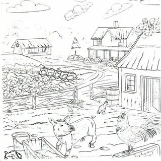 Раскраска деревня