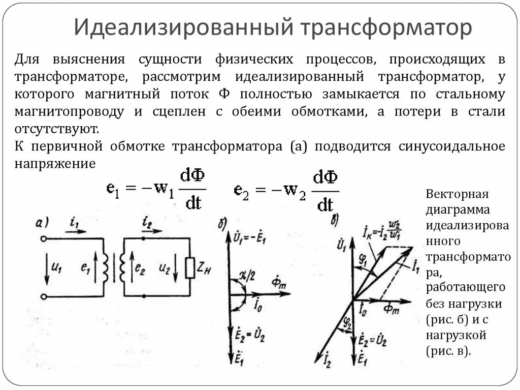 Векторная трансформатора. Идеализированный трансформатор Векторная диаграмма. Уравнения идеализированного однофазного трансформатора. Векторная диаграмма однофазного трансформатора. Векторная диаграмма силового трансформатора.