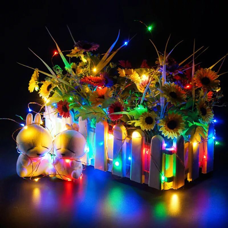 Led Fairy Lights. Гирлянда светодиодная на солнечной батарее разноцветная. Multicolor Fairy Lights. Led String Light. Colorful lighting