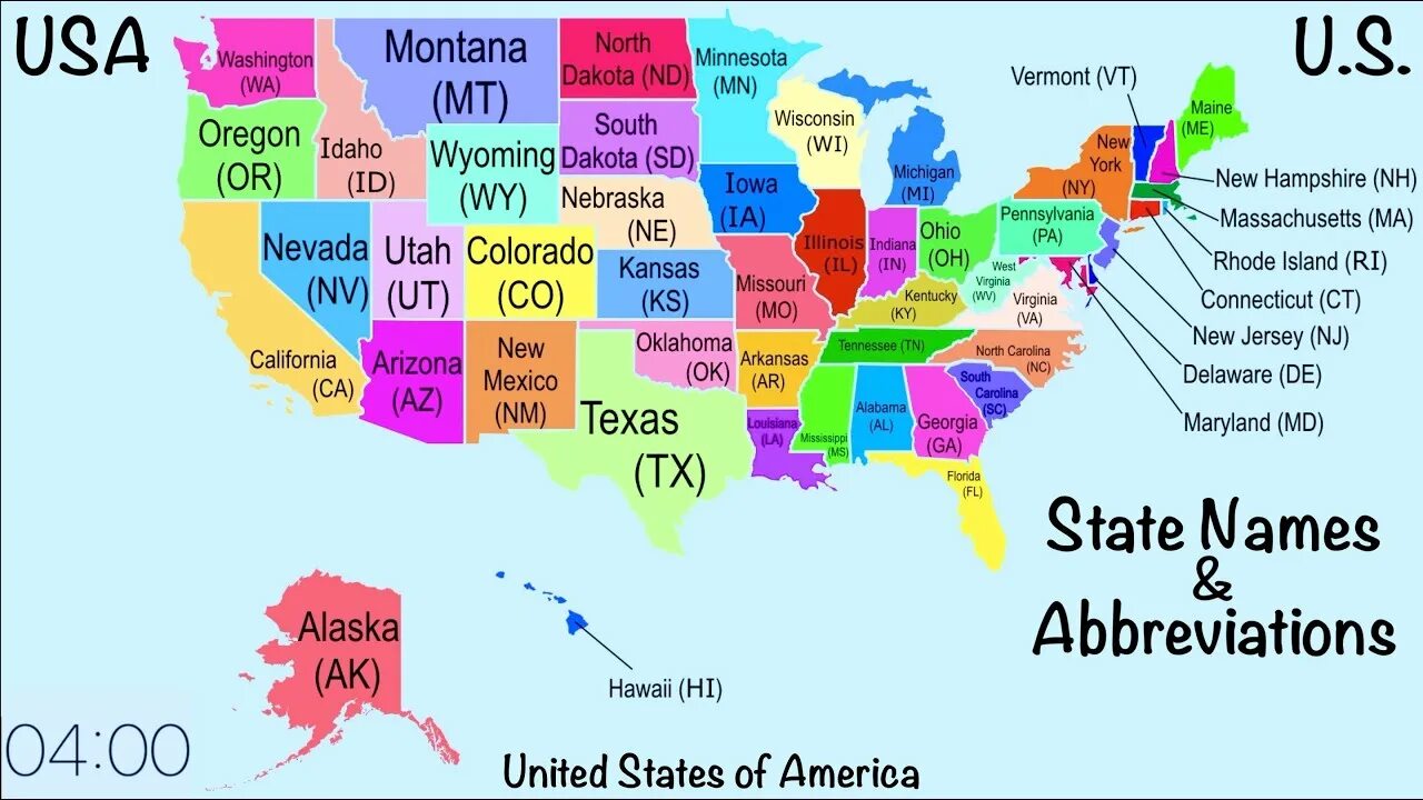 Карата, United, States, USA. USA States name. The name of 50 States of the USA. The United States of America карта.