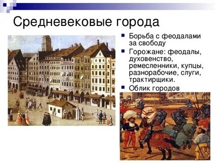 Возникновение городов в западной европе