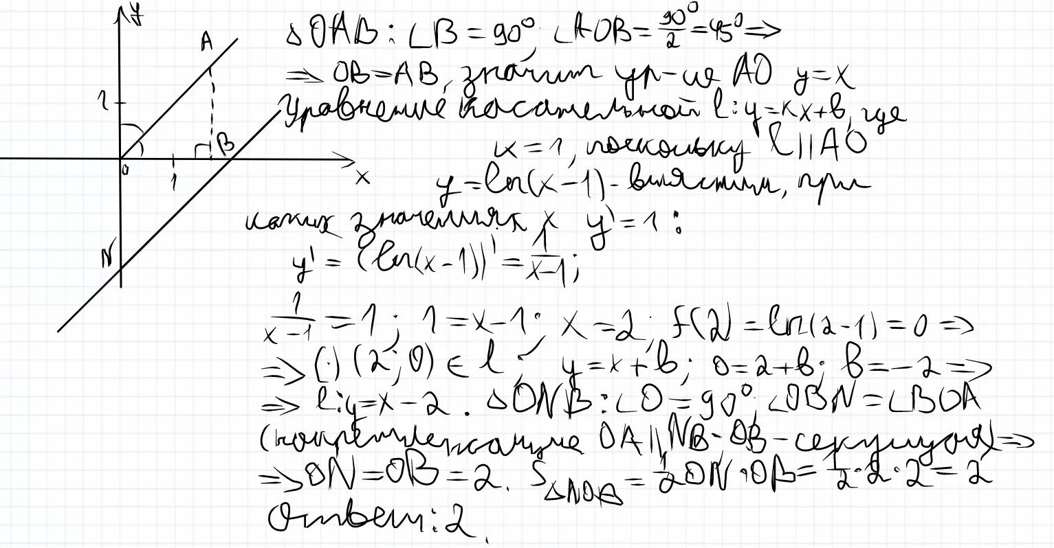 Решение x ln x. Касательная параллельна. Y   Ln y     1.