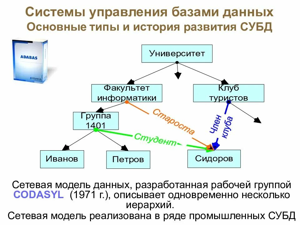 Система управления базами данных СУБД это. Базы данных, системы управления базами данных: функции, виды. Сетевая модель данных в СУБД. Основные компоненты и типы данных системы управления базами данных.