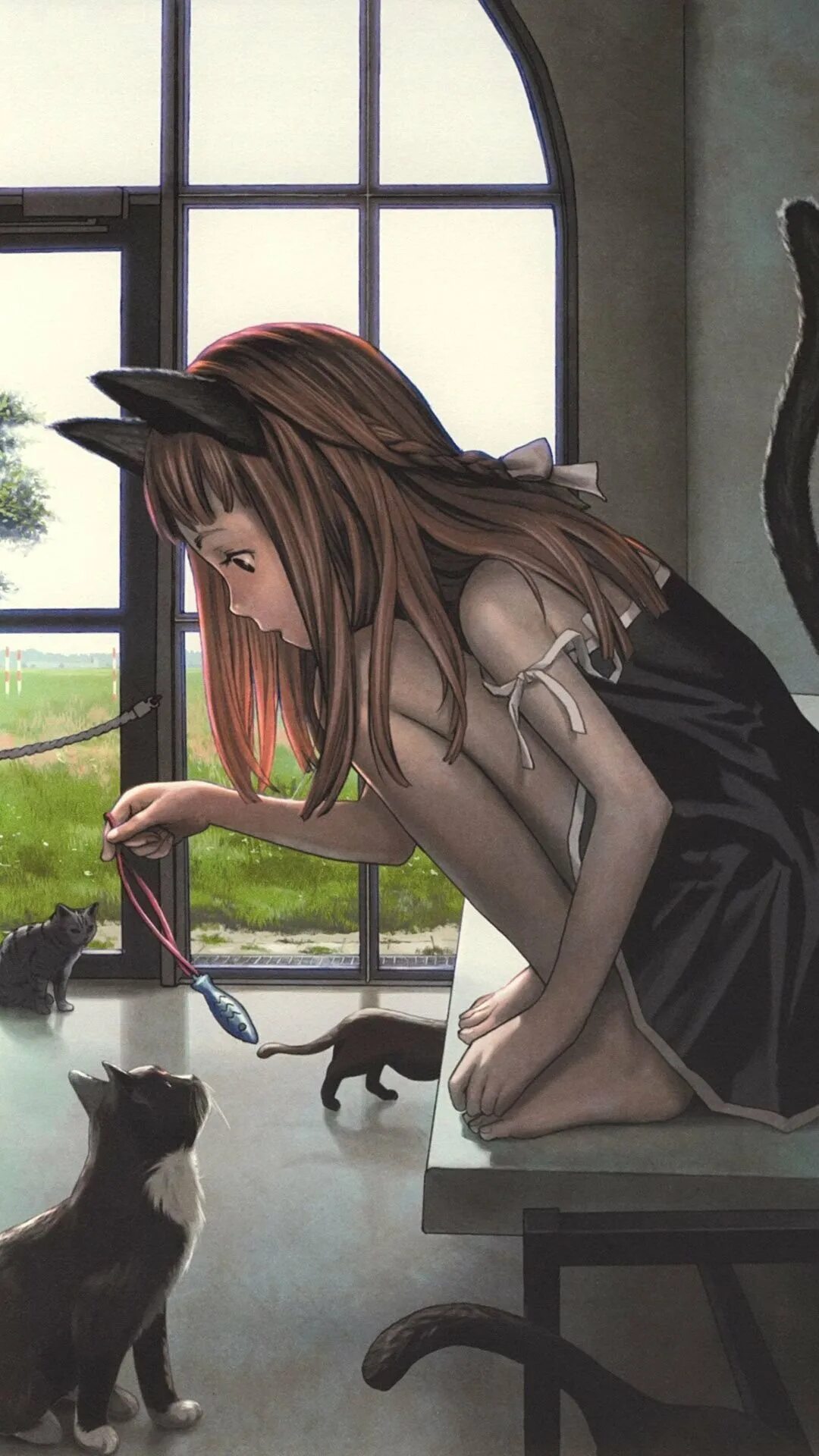 Девочка рисует котика. Девушка кошка. девушка с кошкой арт. девочка кошка арт. девочка с черным котом.