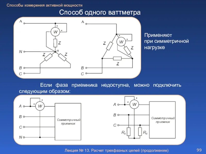 Активная мощность ваттметра