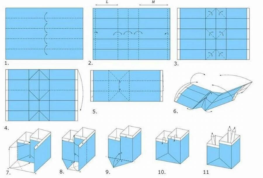 Коробка из бумаги легко. Оригами коробочка схема. Оригами из бумаги коробка для карандашей. Оригами из бумаги подставка для карандашей. Оригами коробочка из бумаги которая складывается.