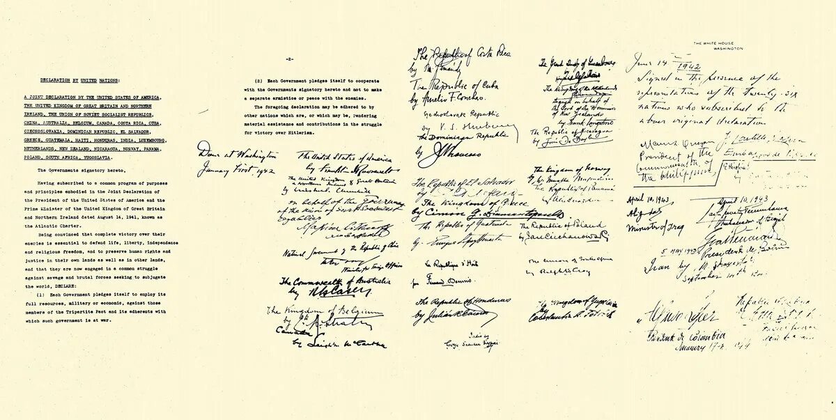 Декларация Объединенных наций 1 января 1942 года. 1 Января - декларация Объединенных наций. Декларация 26 государств 1942. Подписание декларации Объединенных наций.