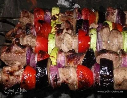 Шашлык свинина с овощами