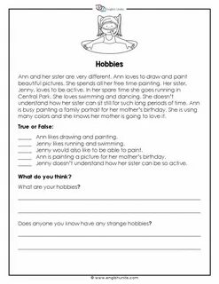 Reading task true false