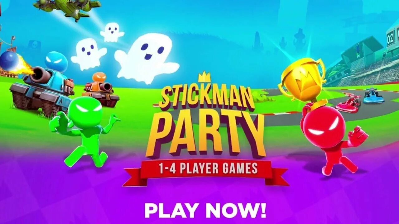 Игры. Игра на четверых. Stickman Party. Игру игру на четверых.