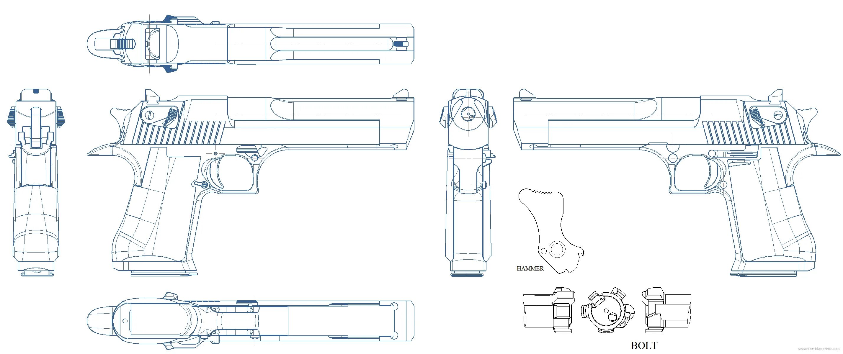 Чертеж дигла. Чертёж пистолета Desert Eagle. 44 Магнум чертеж. Desert Eagle .50 чертеж.