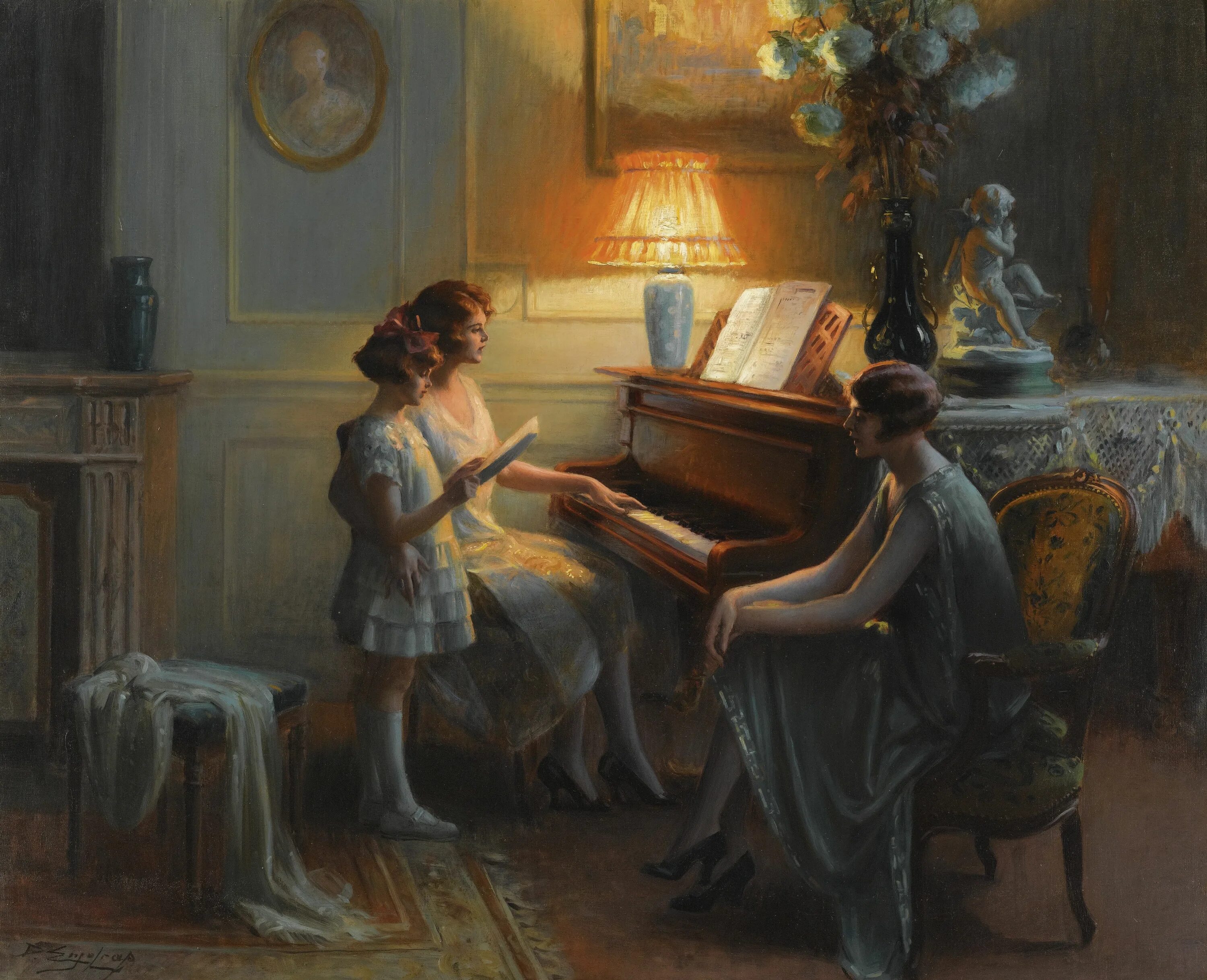 Дельфин Анжольра \ Delphin Enjolras (1857-1945) —. Дельфин Анжольра французский художник. Урок пения Дельфин Анжольра. Delphin Enjolras французский художник.