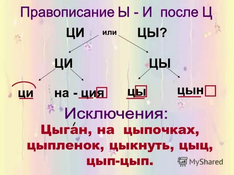 Правописание цы и Ци. Цы-Ци правило. Орфограмма Ци и цы. Правило написания Ци или цы.