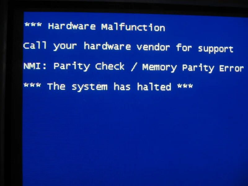 Pcie error. Hardware malfunction синий экран. system halted. parity error. memory parity error.