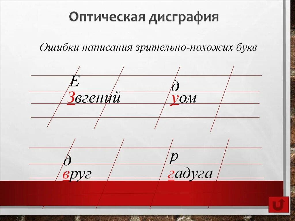 Дисграфия примеры ошибок. Оптическая дисграфия. Оптическая дисграфия примеры. Пример оптической дисграфии. Оптические ошибки при дисграфии.