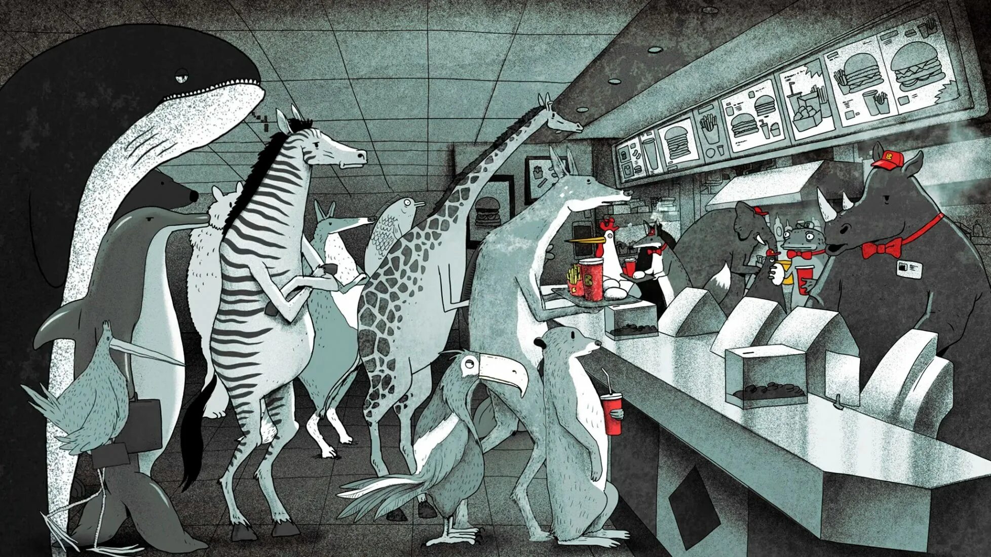 Turning into an animal. Кафе с енотами. Turning into animals. Койот петерсон. Steve cutts художник.