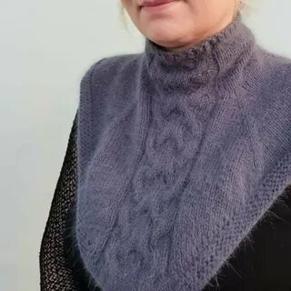 Косынка из пуха норки спицами описание