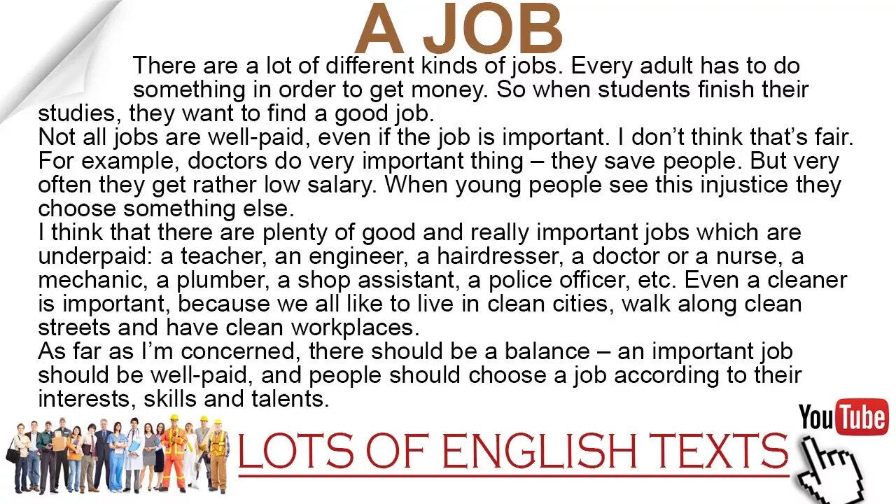 Текст jobs. English text. Job топик на английском. Тема jobs на английском. A lot of doctors were called