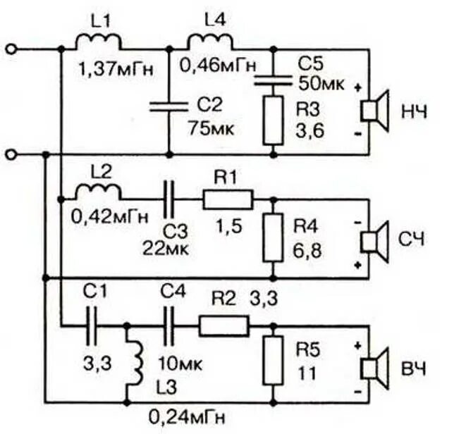 Электрические схемы колонок. 2х полосная акустика схема. Схема трехполосного кроссовера для акустики. Схема двухполосной акустики. Схему фильтров акустики схема.