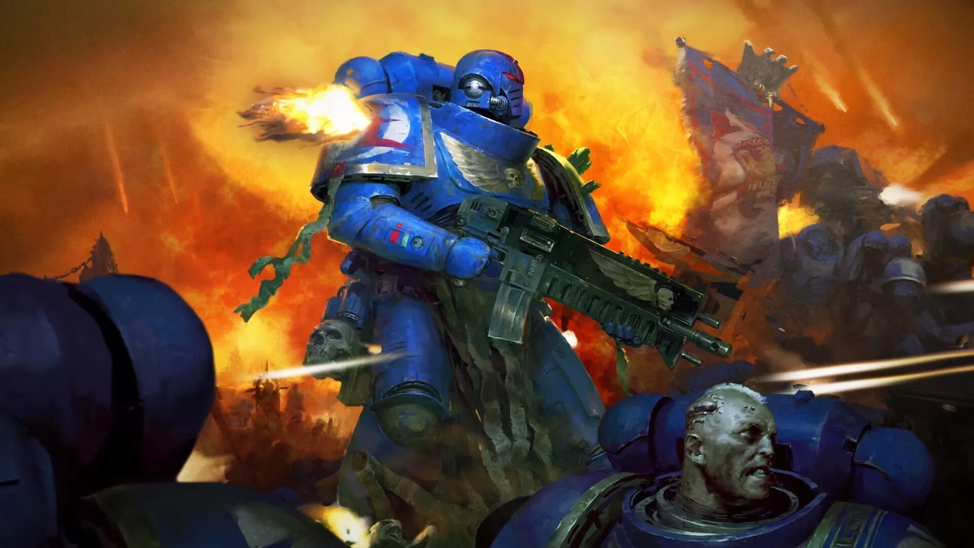 Space marine 40k. Примарис вархаммер 40000. Ультрамарины Warhammer 40000. Warhammer 40000 Примарис. Вархаммер ультрамарин Примарис.