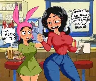 slashysmiley, linda belcher, louise belcher, 20th century fox, absurd res, ...