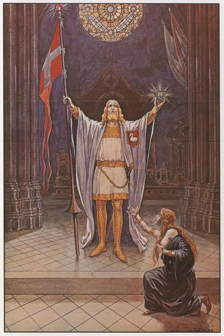 Парцифаль грааль. Персифаль. Парсифаль чаша грааля. Рыцарь картина. Парсифаль рихарда вагнера иллюстрации.