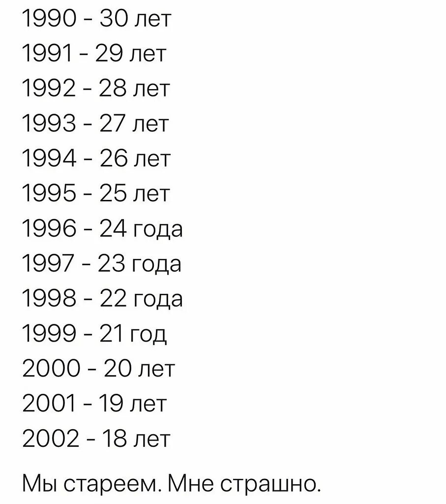 Человеку 30 лет какого он года. Сколько лет в году. Какого я года рождения. Год рождения сколько лет. Возраст по году рождения.