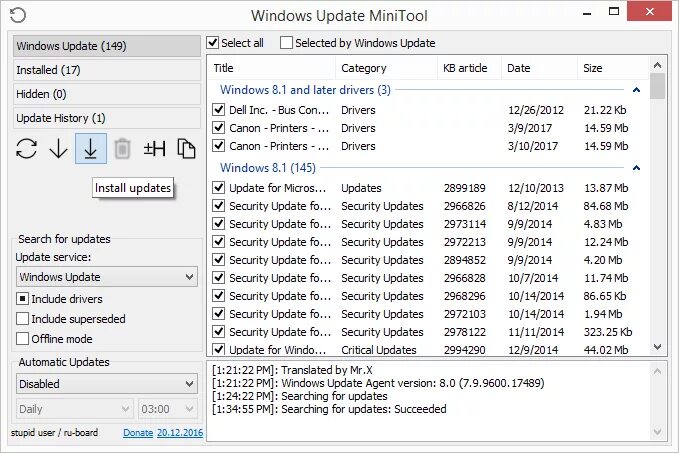 Update minitool. Windows update MINITOOL.