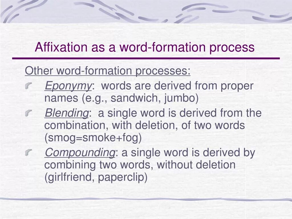 Word formation affixation. Word formation process. Word formation Lexicology. Affixation примеры.