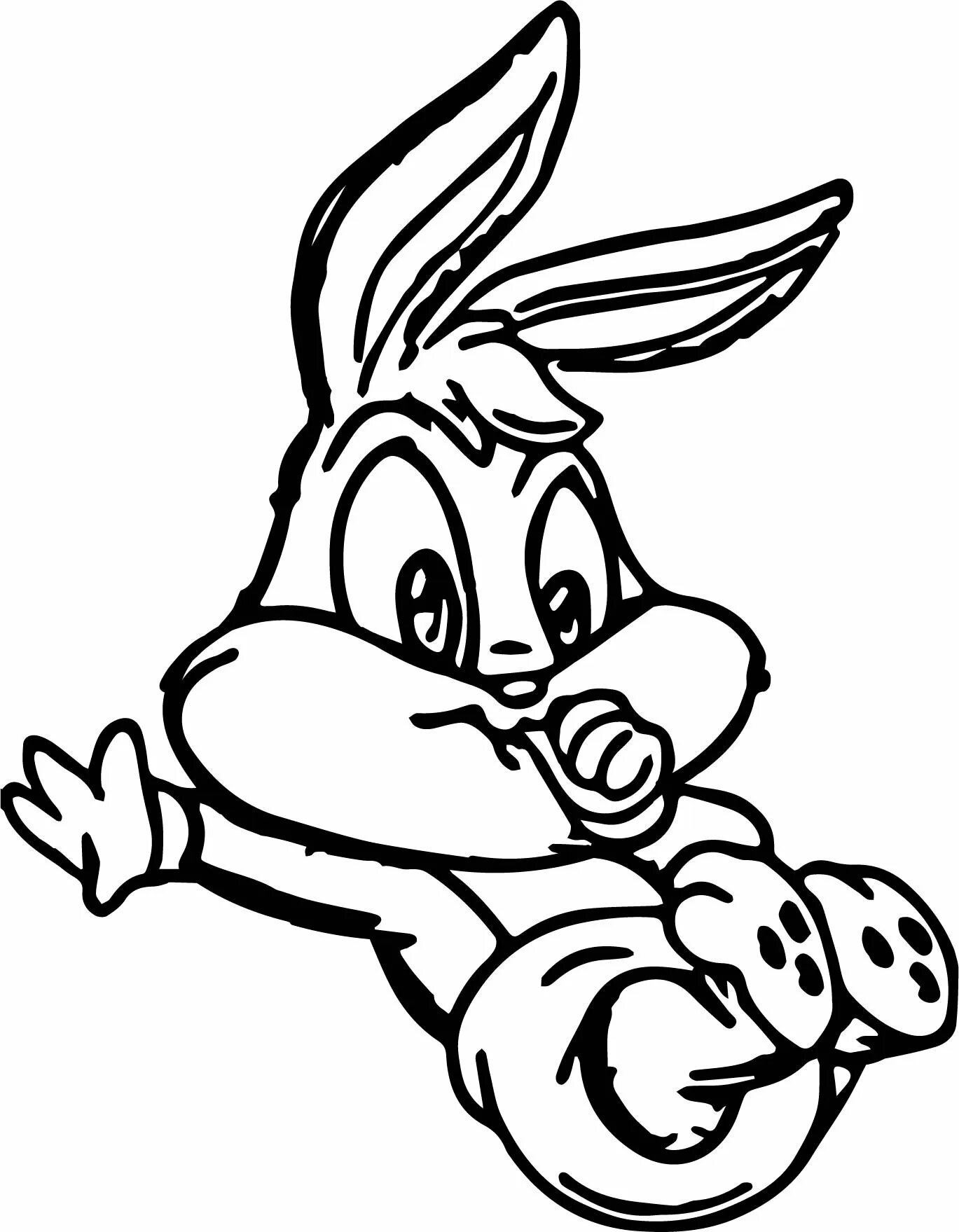 Раскраска bunny. Бэби луни тюнз багз. Багз банни раскраска. Зайчик раскраска для детей. Заяц раскраска.