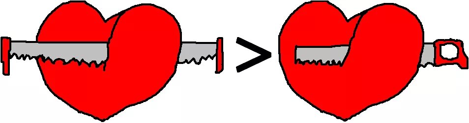 Сердце распиленное пилой. Режет по сердцу любовь