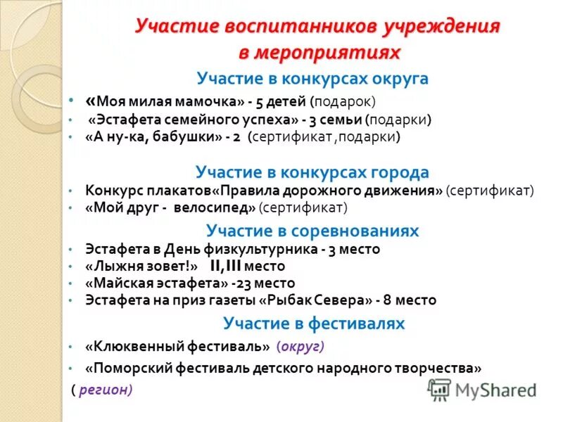 Условия участия в мероприятии