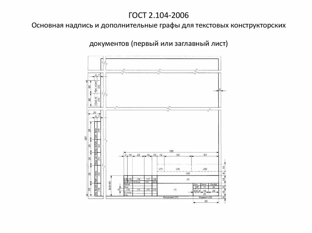 Основная надпись 2.104 2006. Штамп 2.104-2006. ГОСТ 2.104–2006 Единая система конструкторской документации (ЕСКД). ГОСТ 2.104-2006 форма 2. Основная надпись ГОСТ 2.104-2006.