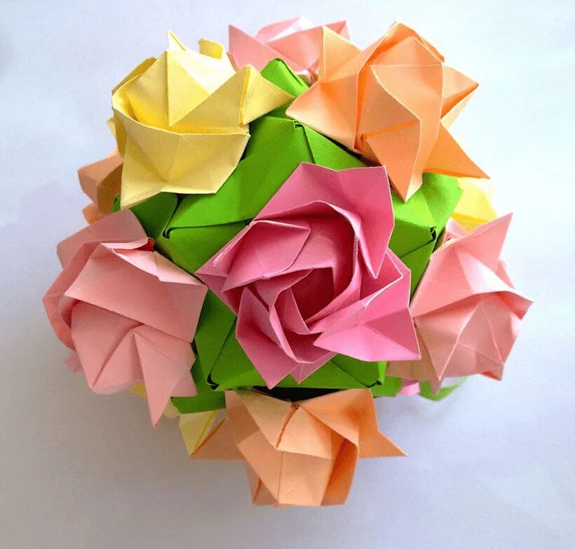Поделки из бумаги фото. Кусудама роза. Цветы оригами кусудами. Кусудама Nordblumen. Ариками.