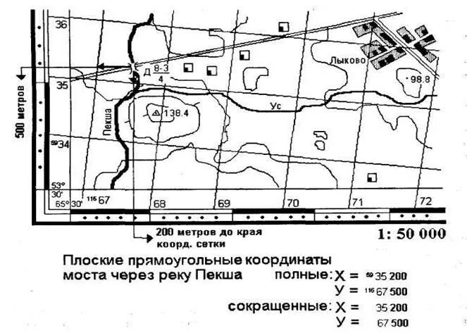 Координаты по цифрам на карте