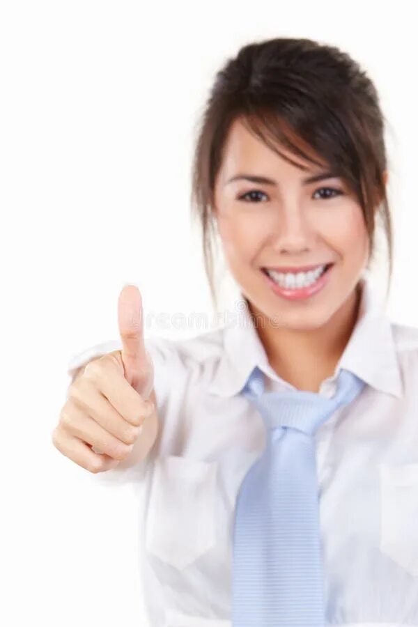 She is satisfied. Китаец показывает палец вверх. Довольные клиенты женщины. Удовольствие. Девушка большой палец.