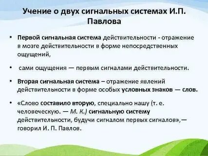 Центры второй сигнальной системы