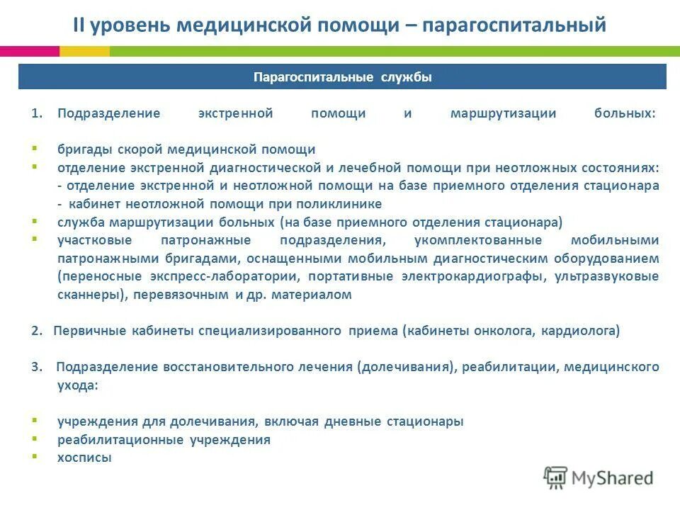 уровни медицинских организаций.