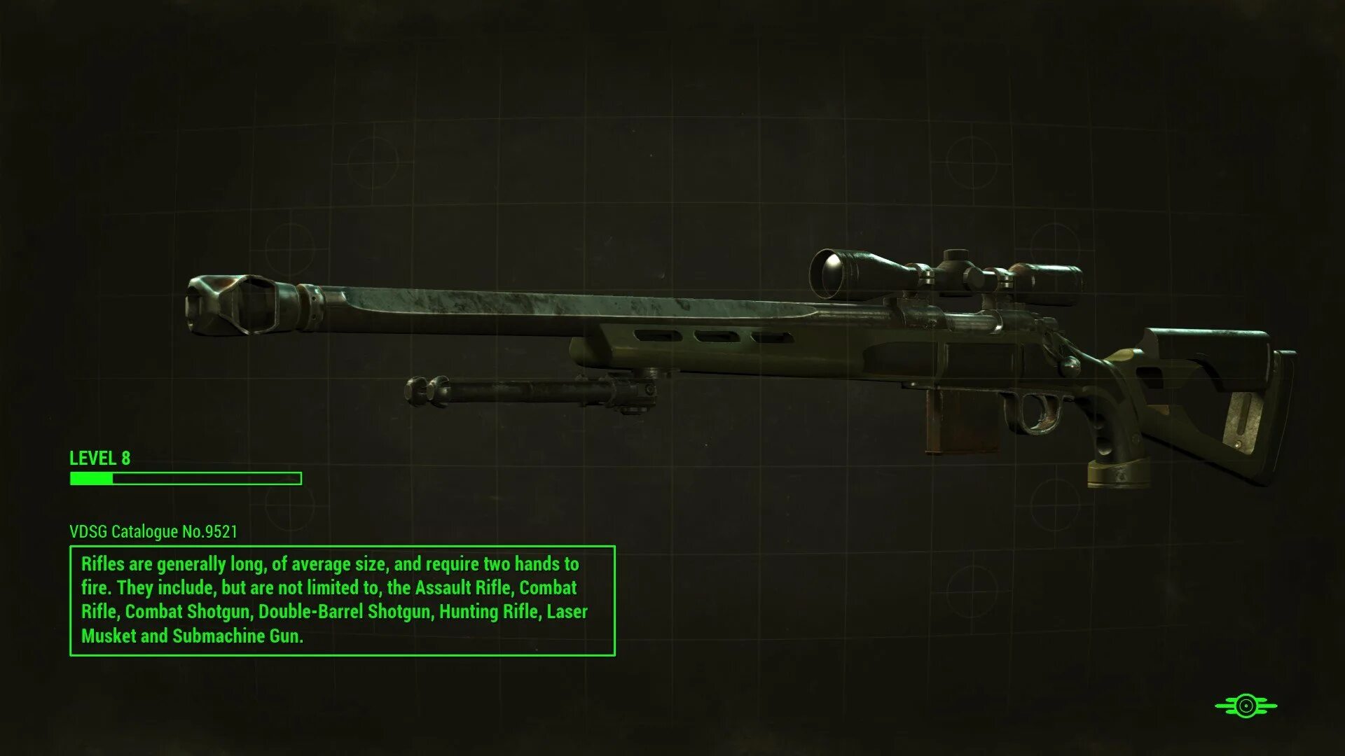 Фоллаут самое мощное оружие. Охотничий карабин Fallout 4. Fallout 4 оружие снайперская винтовка. Fal винтовка снайперская. Снайперский карабин Fallout 4.