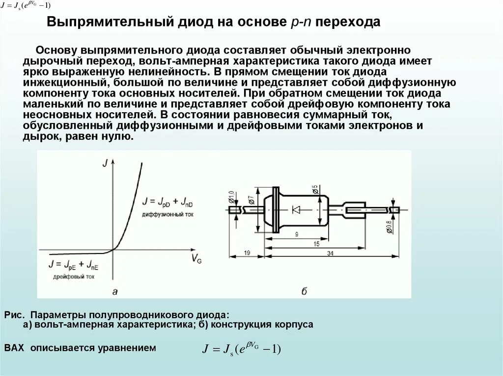 Работа полупроводникового диода. Вольтамперные характеристики выпрямительного диода. Выпрямительные диоды вах параметры конструкция. Полупроводниковый выпрямительный диод. Выпрямительный диод полупроводниковые диоды.