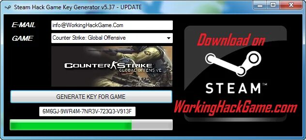 Steam key generator