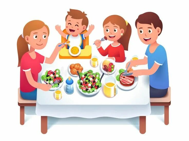 Обед мультяшный. Обед клипарт на прозрачном фоне. Have breakfast dinner. Ребенок ужинает. Have breakfast dinner.