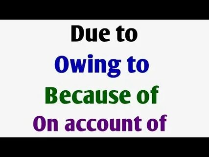 On account of
