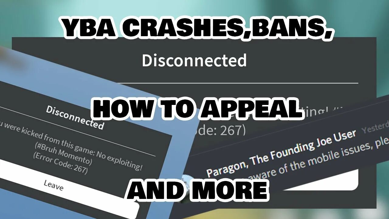 Appeal a ban. YBA ban. Ban Exploiting YBA. Ban code YBA. No Exploiting YBA.